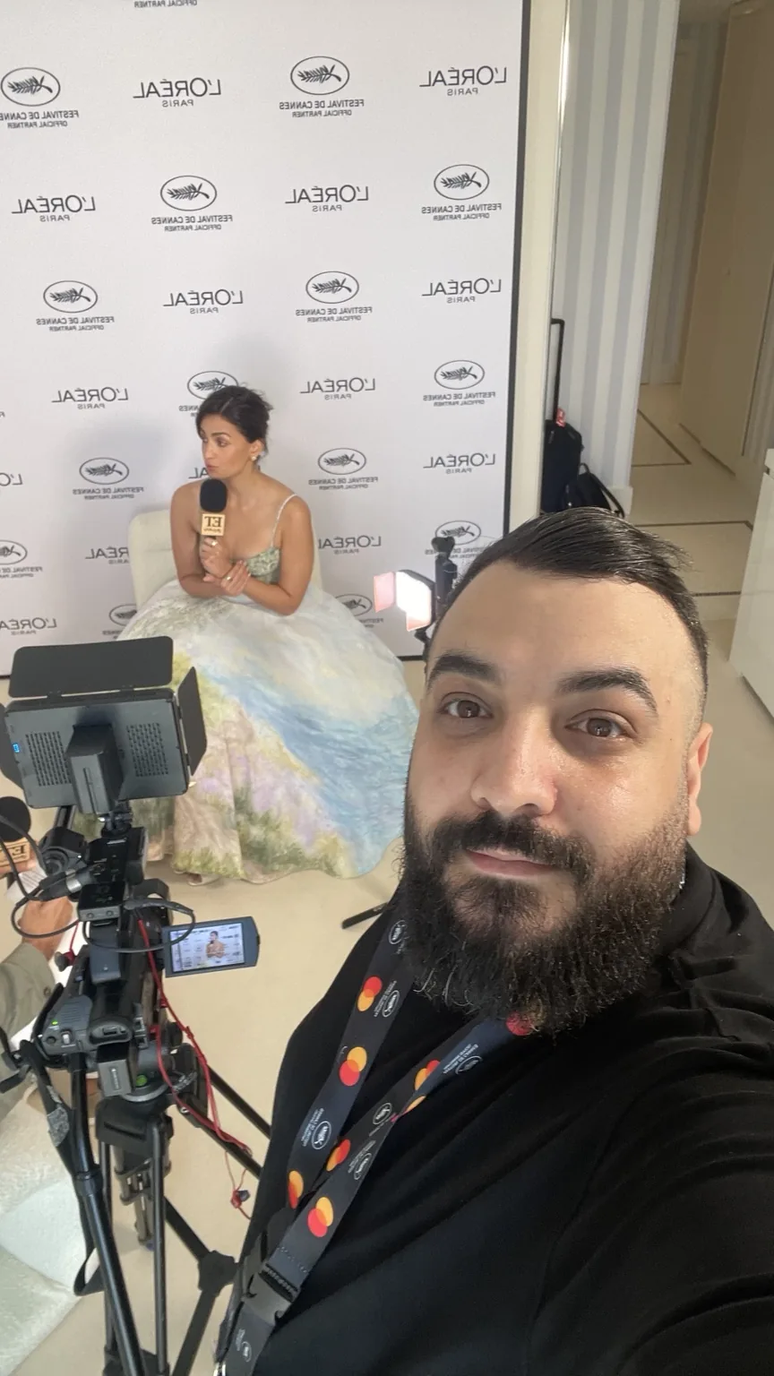 Interview coverage behind the scenes